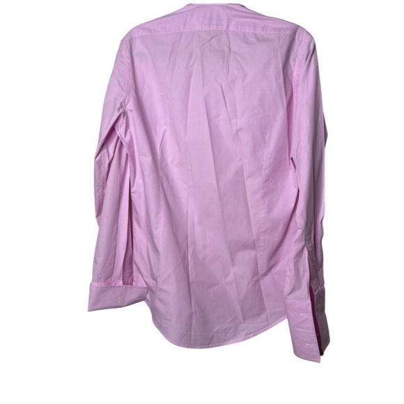 YSL Yves Saint Laurent men pink slim dress button down shirt size 15.5 - Picture 2 of 8